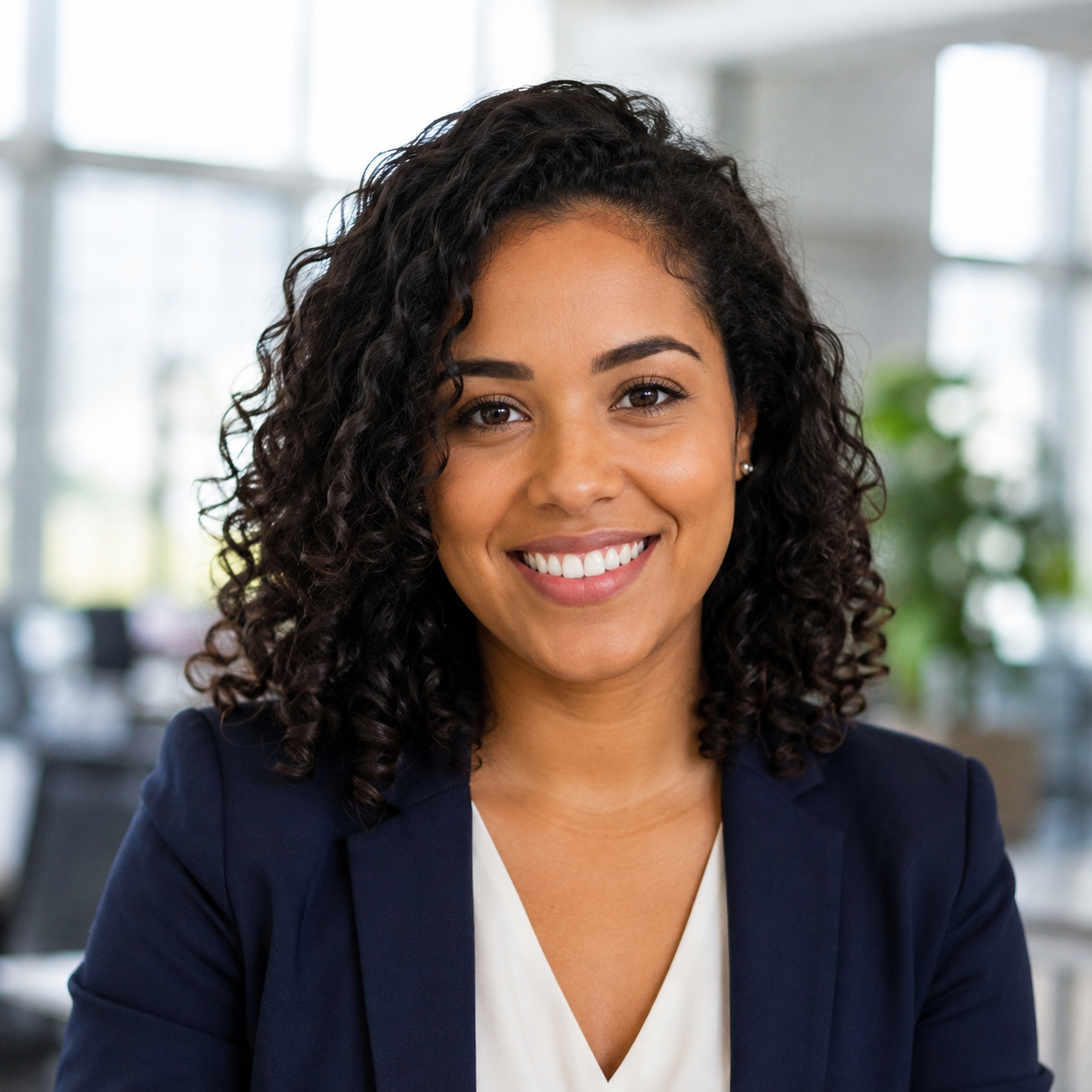 Fictional demonstration portrait representing Camila R., an example Sales Development Representative profile.